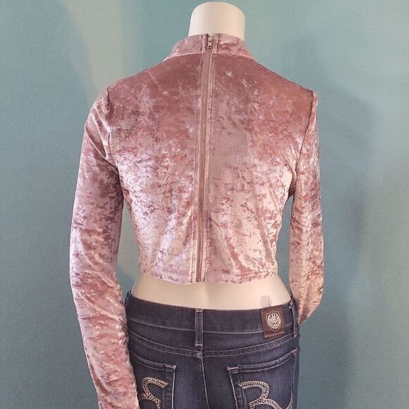 Crushed velvet crop top - Picture 3 of 6